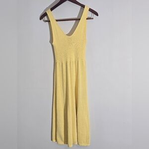 GAP Linen-Blend Scoop Back Midi Dress